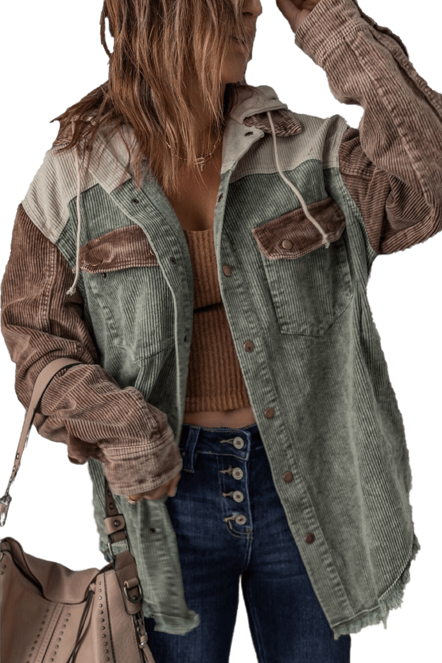 Damesjas met Retro Look en Functionele Zakken