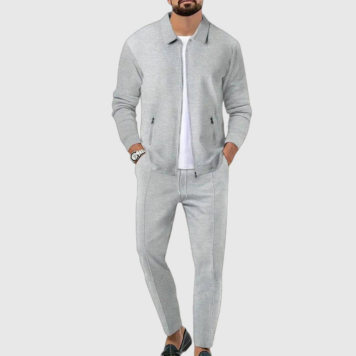 Men's Tracksuit – Stylish Jacket with Zipper and Jogging Pants, Lightweight Sports Set