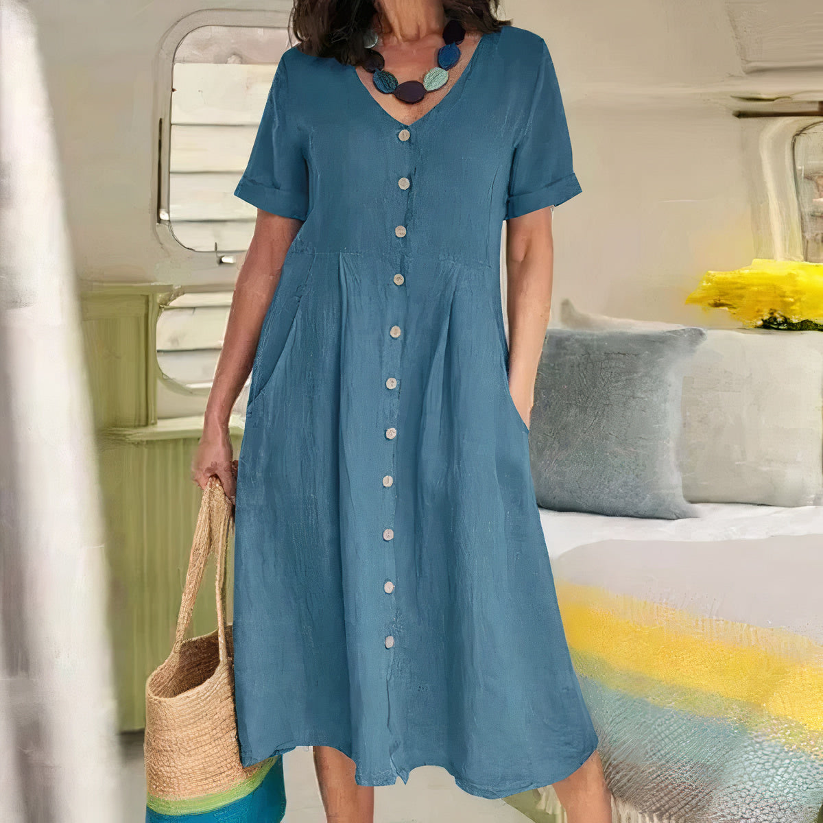 Ester Luchtige Jurk – Losvallende Comfortabele Zomerjurk voor Dames