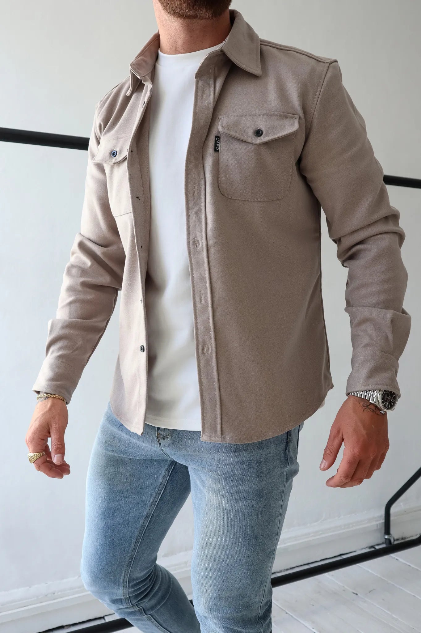 Modern Heren Overshirt – Casual Shirtjas met Knoopsluiting