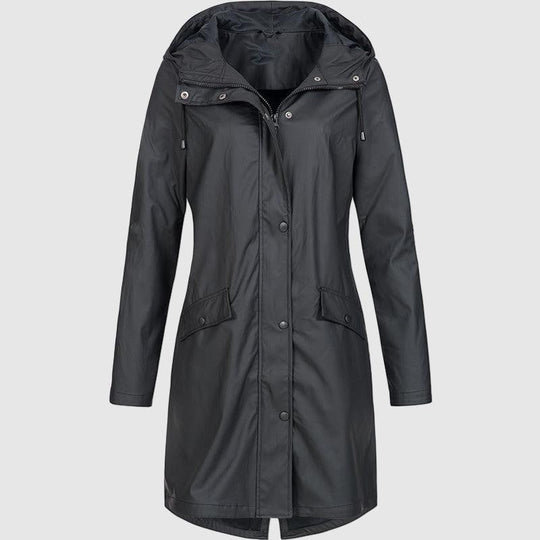 Waterproof women's raincoat with hood – Windproof and stylish for any weather condition