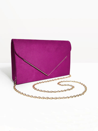 Fluwelen Envelope Clutch – Suède Look voor Avondelijke Elegantie