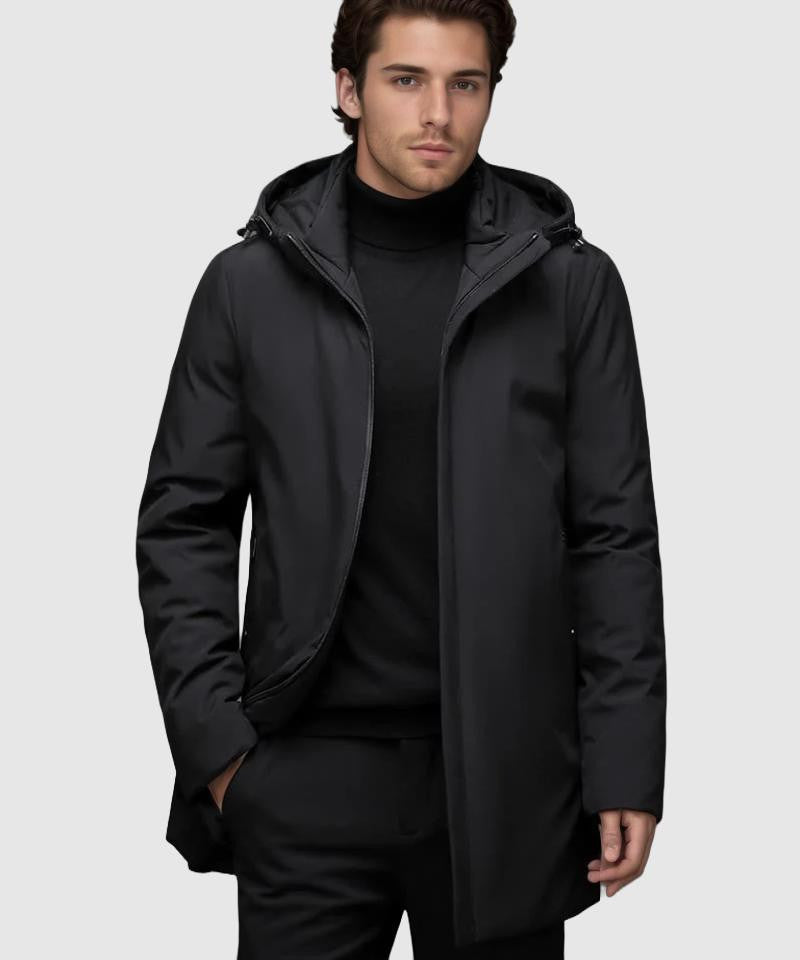 Men's Longline Parka with Multiple Pockets - Warm and Modern
