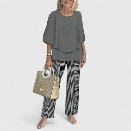Women's 2-Piece Set | Comfort Top & Printed Relaxed Fit Pants