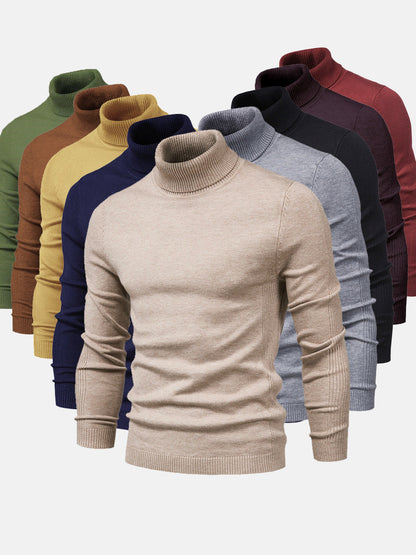 Men's Turtleneck Sweater of Soft Cotton – Elegant & Washable