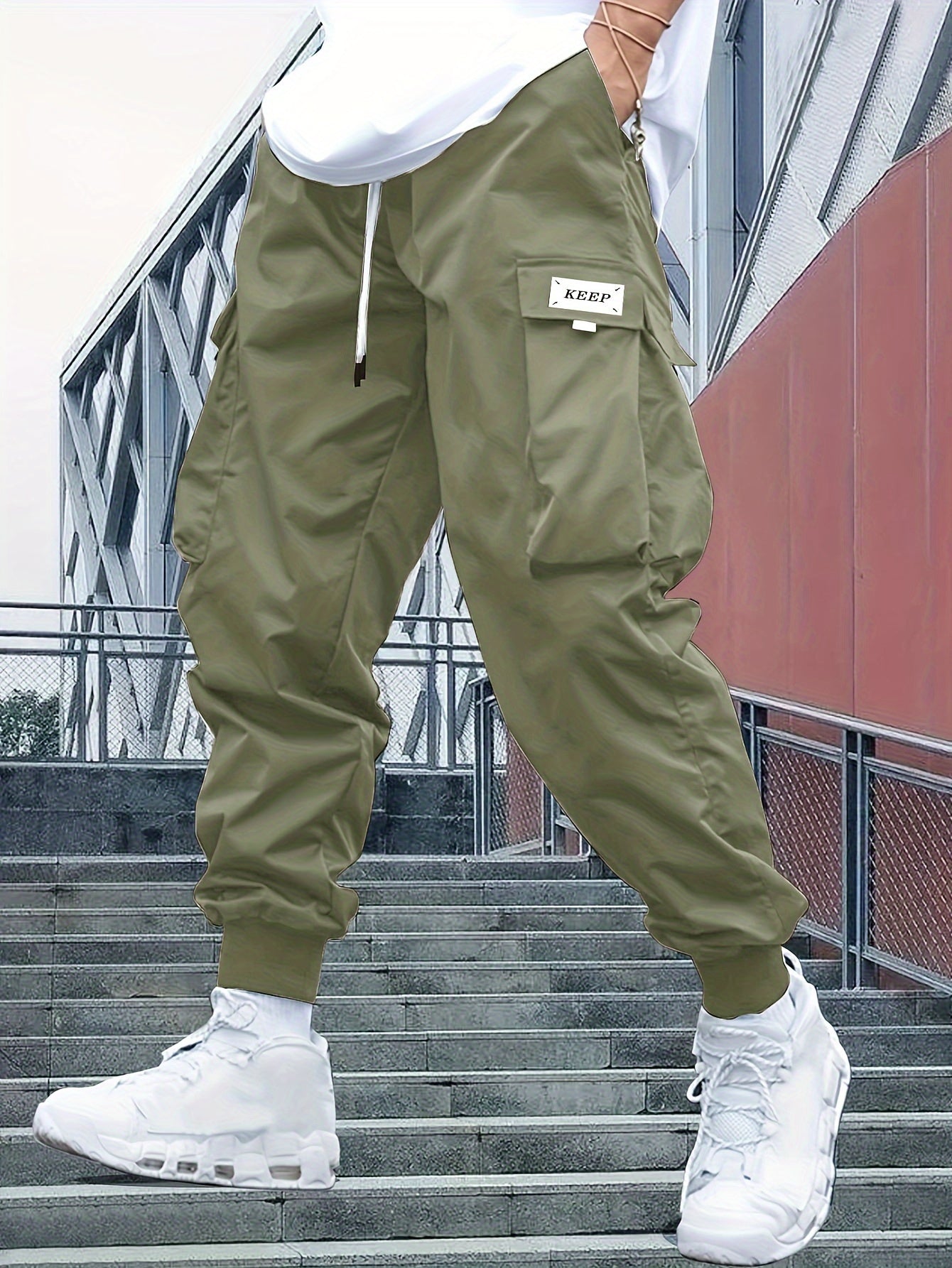 Heren Cargo Joggingbroek – Streetwear Joggers met Zakken en Cuffed Pijpen