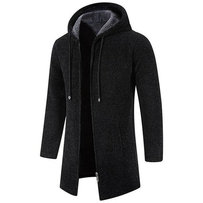 Halflang Fleece Herenvest met Capuchon en Rits