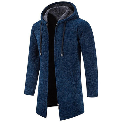Halflang Fleece Herenvest met Capuchon en Rits