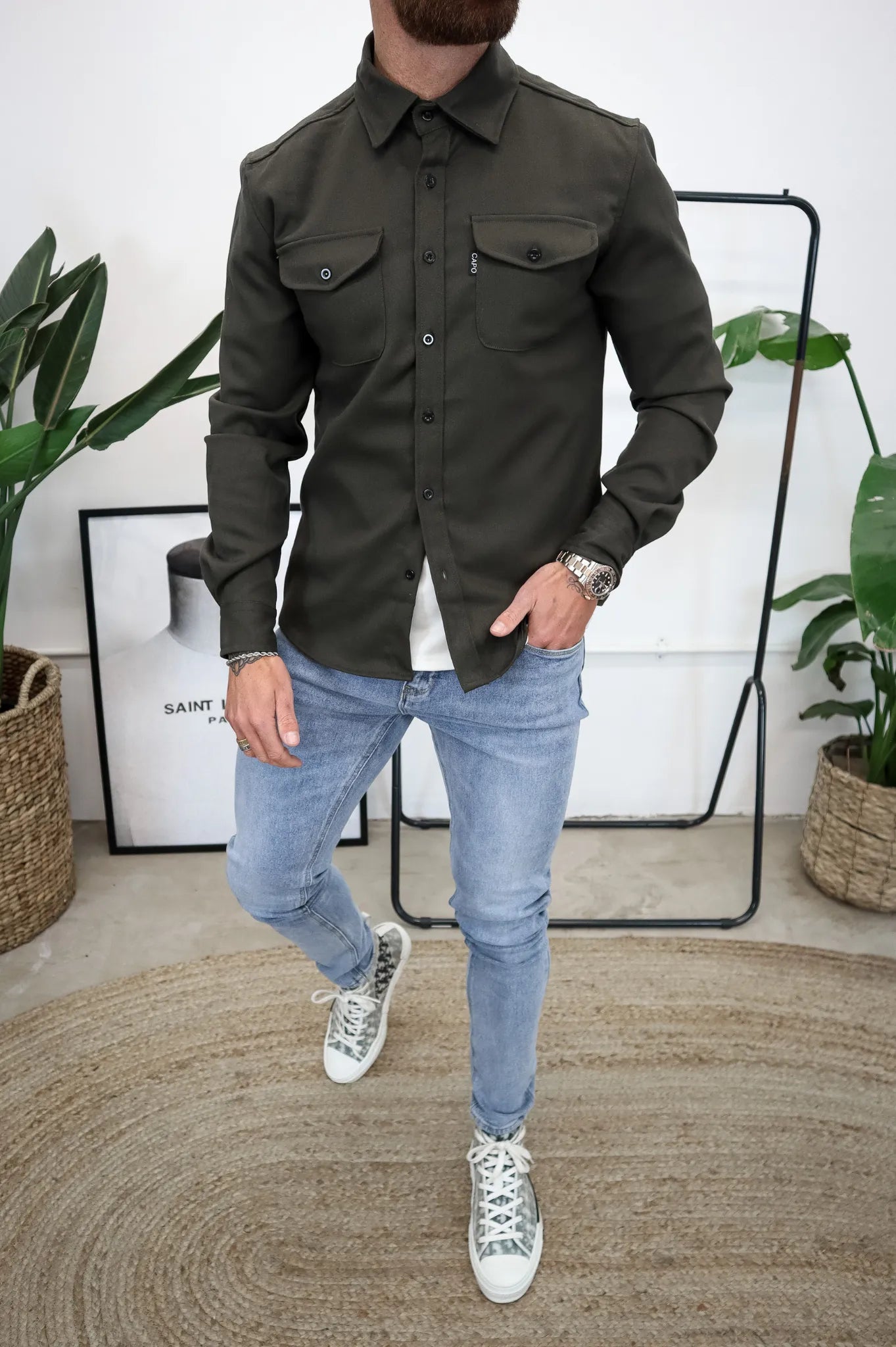 Modern Heren Overshirt – Casual Shirtjas met Knoopsluiting