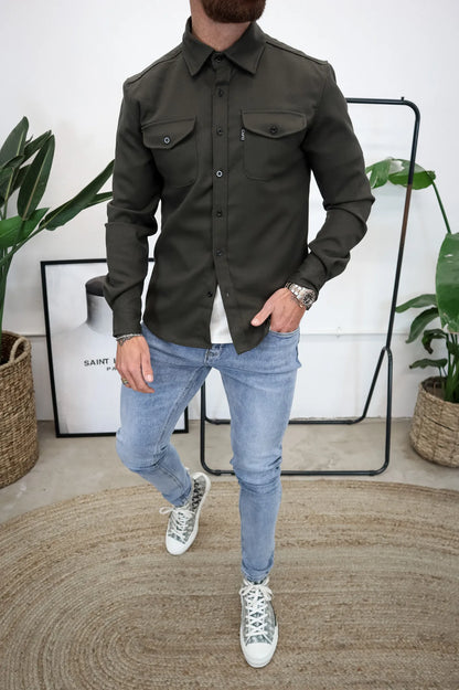 Modern Heren Overshirt – Casual Shirtjas met Knoopsluiting