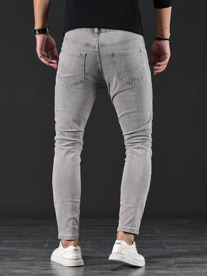 Heren Skinny Spijkerbroek – Slim Fit Jeans met Rits