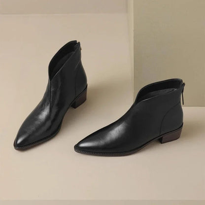 Elegant Retro Ankle Boots with Heel for Women – Ideal for Autumn