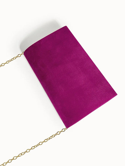 Fluwelen Envelope Clutch – Suède Look voor Avondelijke Elegantie