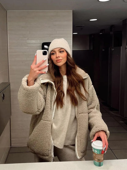 Stylish Women's Teddy Coat – Soft and Warm for Autumn and Winter