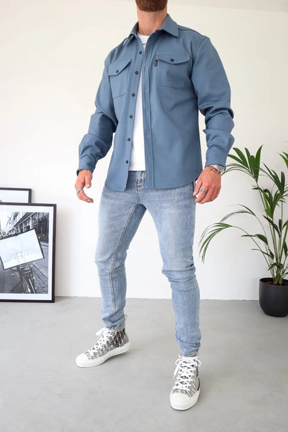Modern Heren Overshirt – Casual Shirtjas met Knoopsluiting