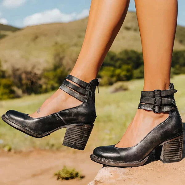 Neda – Stijlvolle Pumps Met Enkelbandje Voor Dames-Dames Pumps, Pumps Met Enkelbandje, Hoge Hakken, Elegante Schoenen, Damesschoenen-Myna Mode-Zwart-UK 3 / US 5-Myna Mode