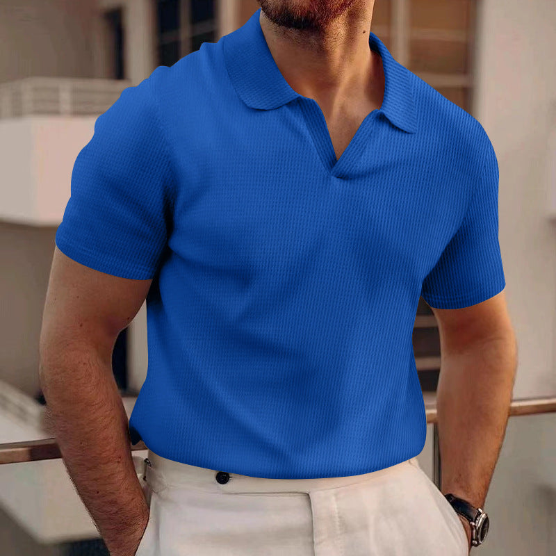 Heren Polo Shirt – Geribde Textuur & Slim Fit – Casual Zomer Polo