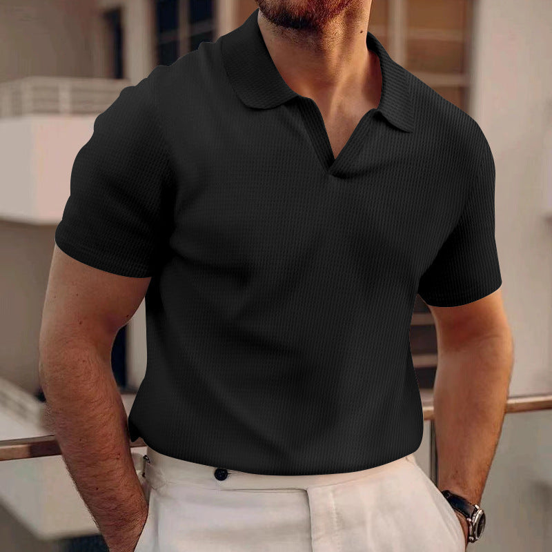 Heren Polo Shirt – Geribde Textuur & Slim Fit – Casual Zomer Polo