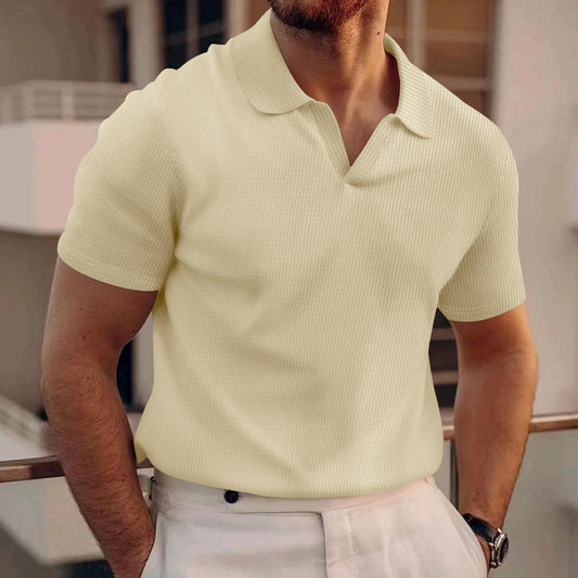 Heren Polo Shirt – Geribde Textuur & Slim Fit – Casual Zomer Polo