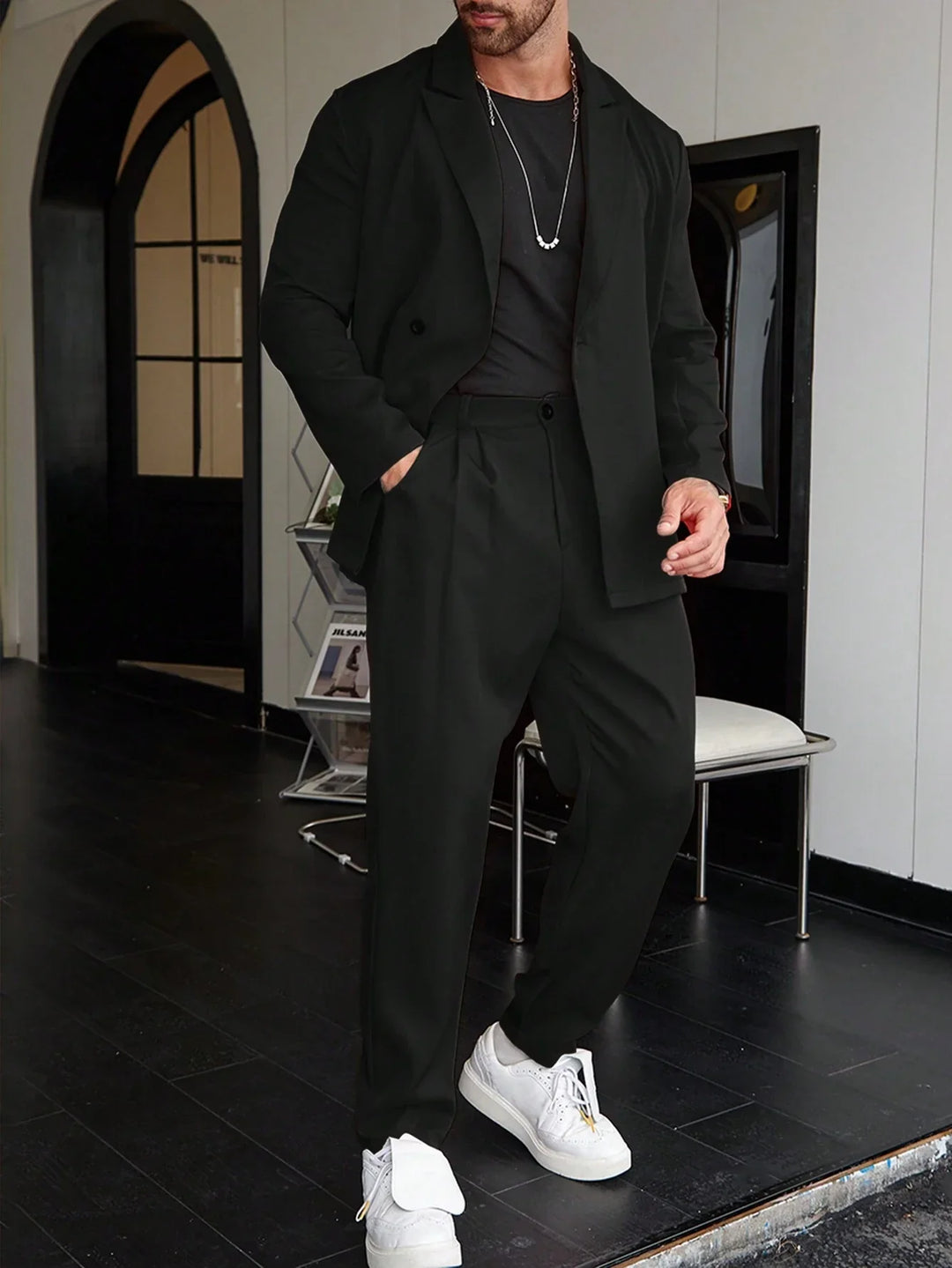 Vincenzo – Heren Slim Fit Pak 2-Delig met Blazer en Pantalon