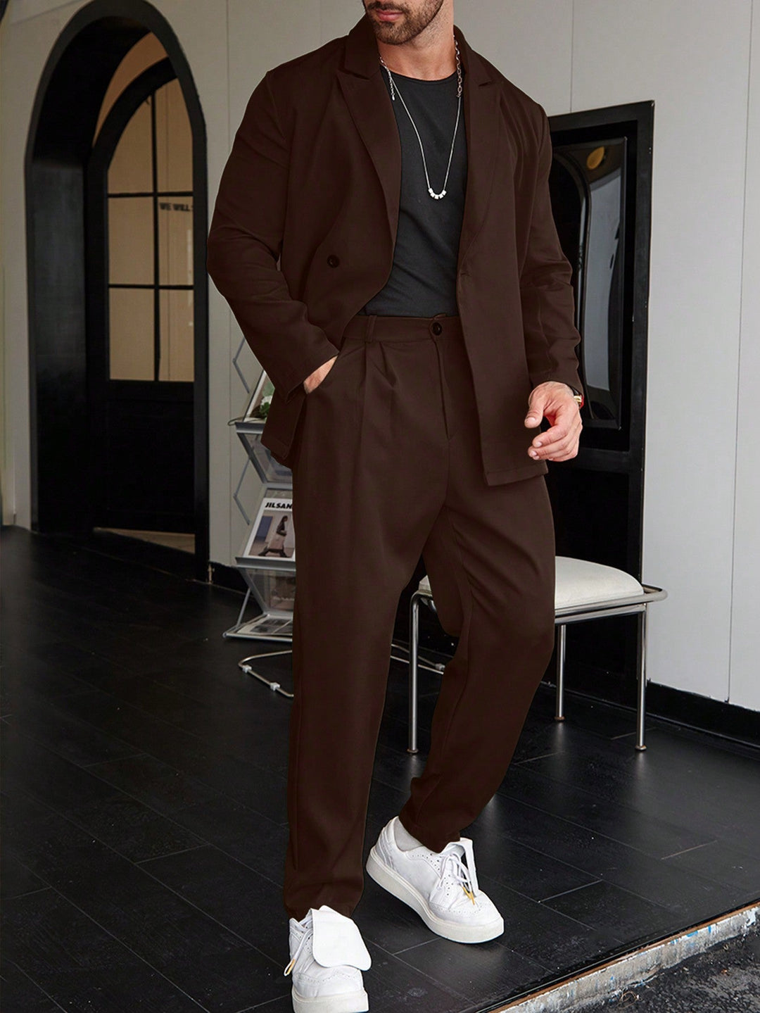 Vincenzo – Heren Slim Fit Pak 2-Delig met Blazer en Pantalon