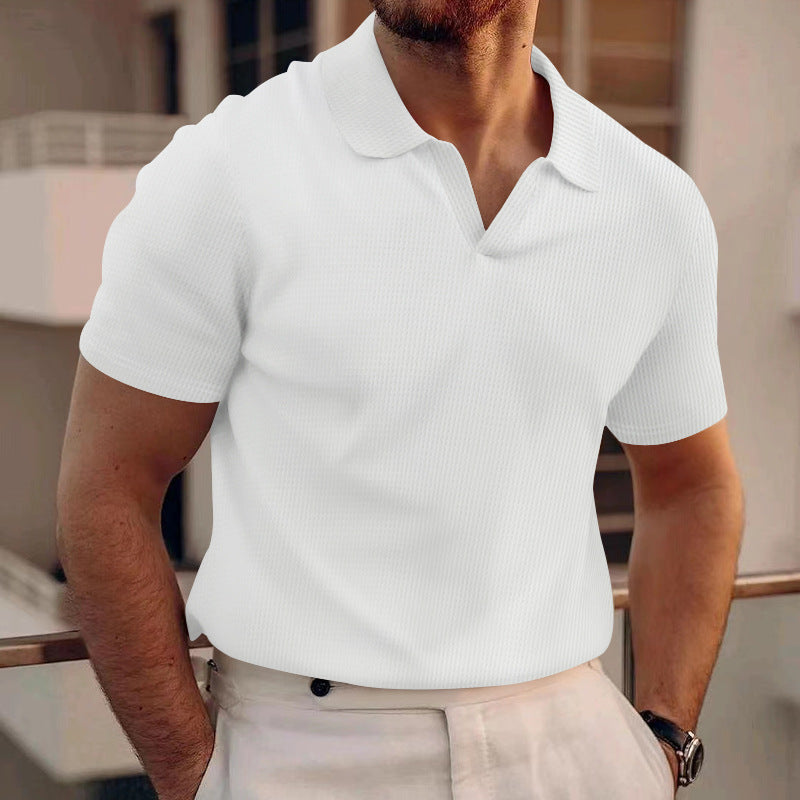 Heren Polo Shirt – Geribde Textuur & Slim Fit – Casual Zomer Polo