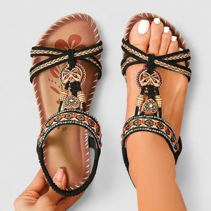 Selora | Bohemian Comfort Sandalen voor Zomer en Vakantie-Damesschoenen > Sandalen > Bohemian Sandalen-Myna Mode-Kobaltblauw-US 5 - UK 3-Myna Mode