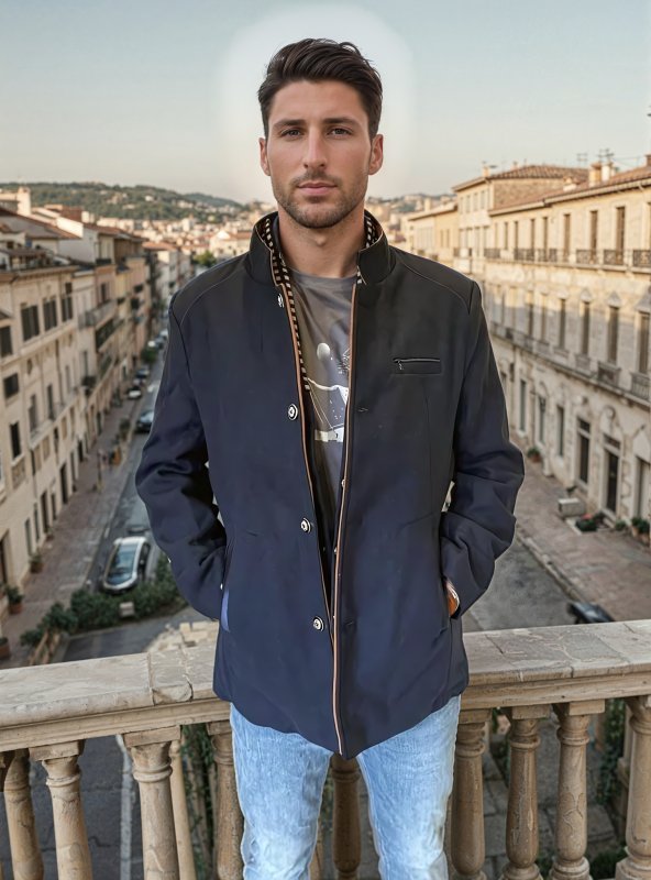 Luxe Herenjas met Afneembare Kraag in Wolmix