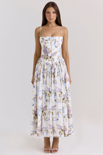 Gabriella | Elegante Corset Midi Jurk voor Bruiloftsgasten