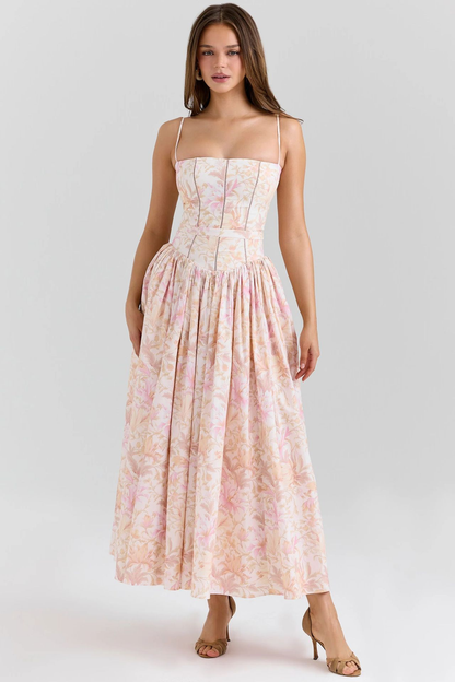 Gabriella | Elegante Corset Midi Jurk voor Bruiloftsgasten