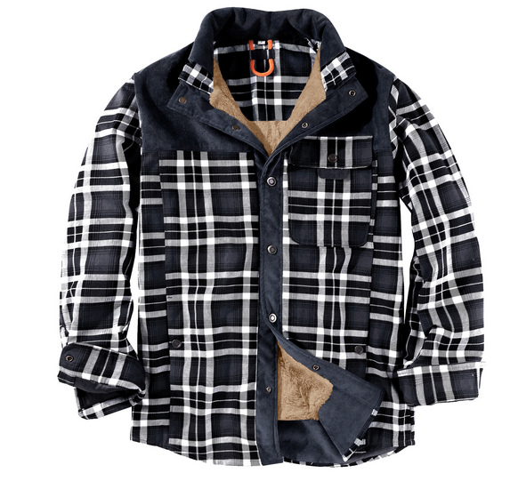 Heren Lumberjack Jas – Warm, Weerbestendig, Outdoorstijl in Rood, Groen of Blauw