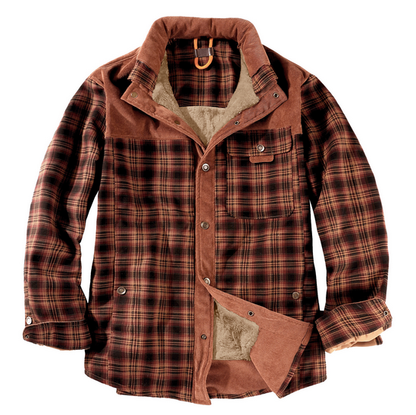 Heren Lumberjack Jas – Warm, Weerbestendig, Outdoorstijl in Rood, Groen of Blauw