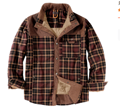 Heren Lumberjack Jas – Warm, Weerbestendig, Outdoorstijl in Rood, Groen of Blauw