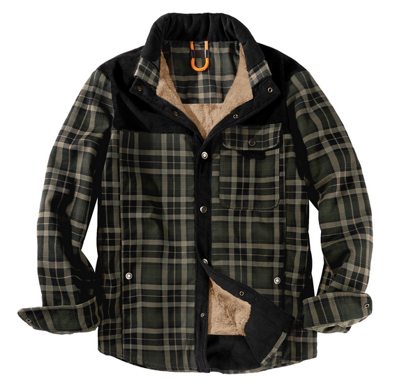 Heren Lumberjack Jas – Warm, Weerbestendig, Outdoorstijl in Rood, Groen of Blauw