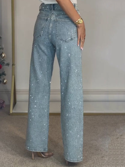 Sabine™ Glitterende damesjeans