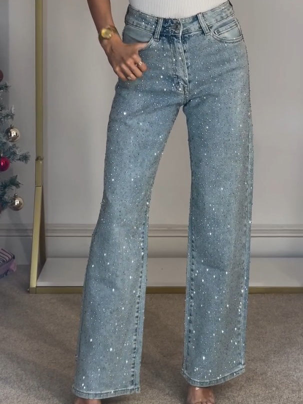 Sabine™ Glitterende damesjeans