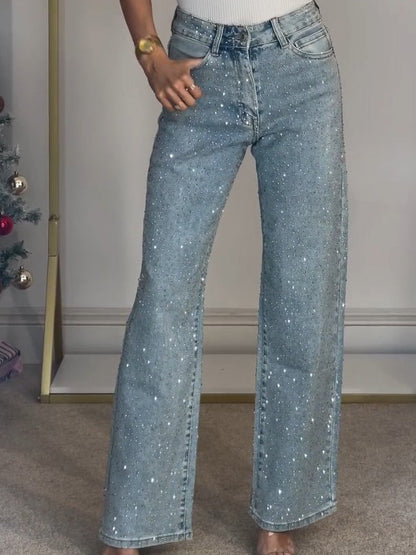 Sabine™ Glitterende damesjeans