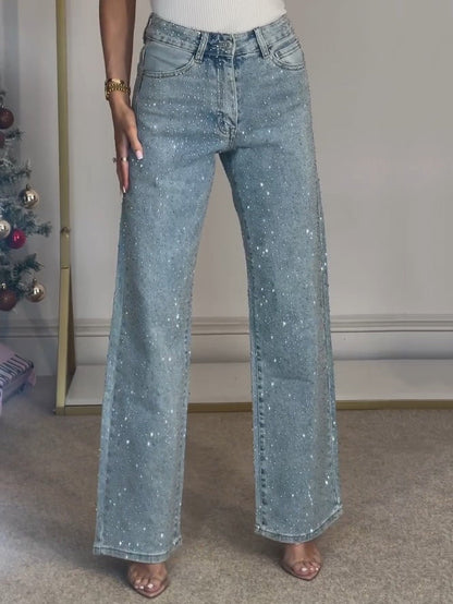 Sabine™ Glitterende damesjeans
