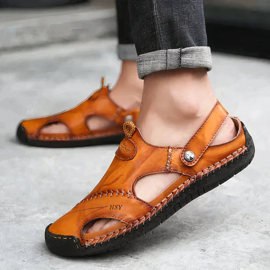 Heren Leren Instappers Sandalen – Ademend Comfort Schoenen voor Zomer en Dagelijks Gebruik