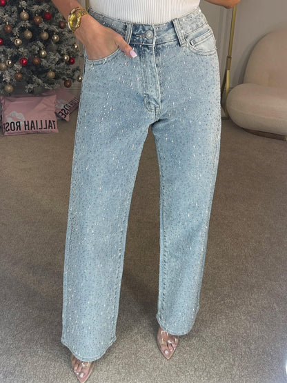Sabine™ Glitterende damesjeans