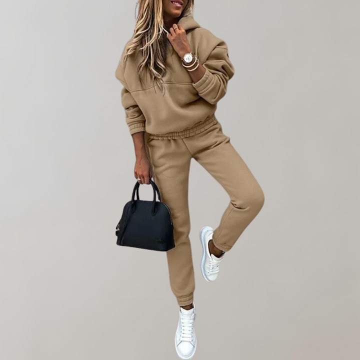 Casual Women's Tracksuit made of Cotton with Hood in Retro Style