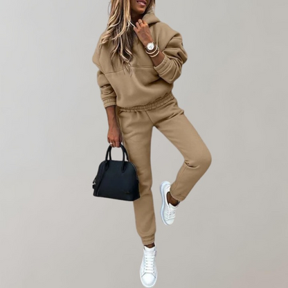 Casual Women's Tracksuit made of Cotton with Hood in Retro Style