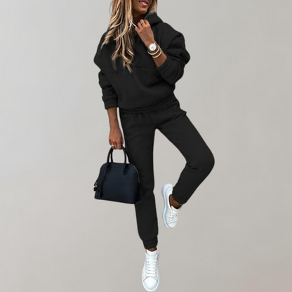 Casual Women's Tracksuit made of Cotton with Hood in Retro Style