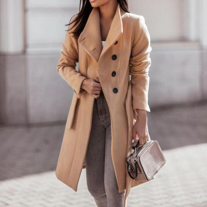 Classic Women's Trench Coat with Double Bow Closure