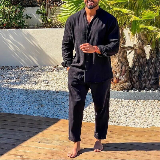 Men's Linen Set – Shirt & Pants – Airy Summer Outfit – Casual & Elegant