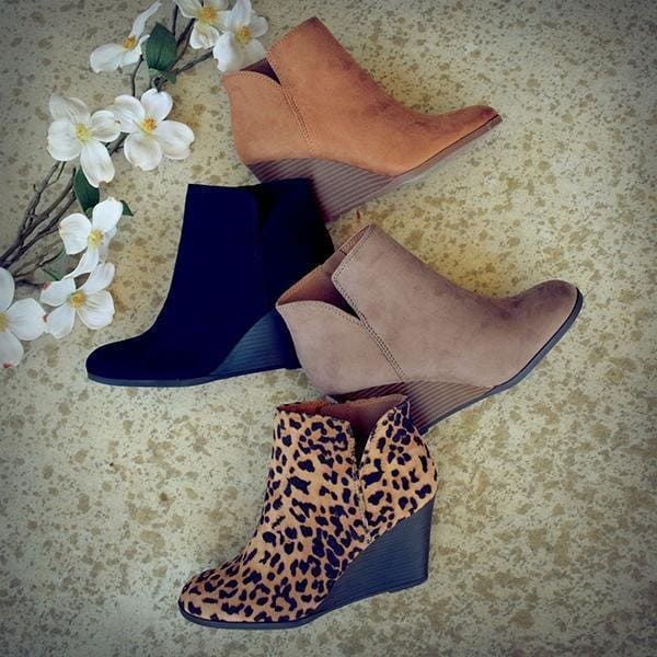 Elegant Women's Ankle Boots with Heel – Suede Look & Timeless Style