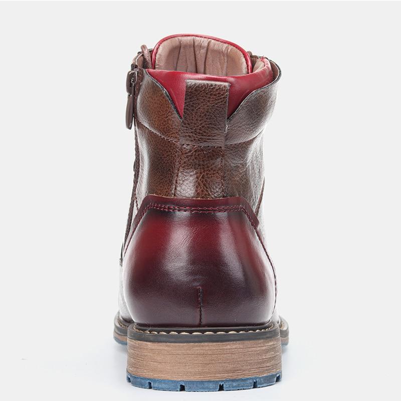 Men's Leather Boots with Zipper & Laces – Rugged Design
