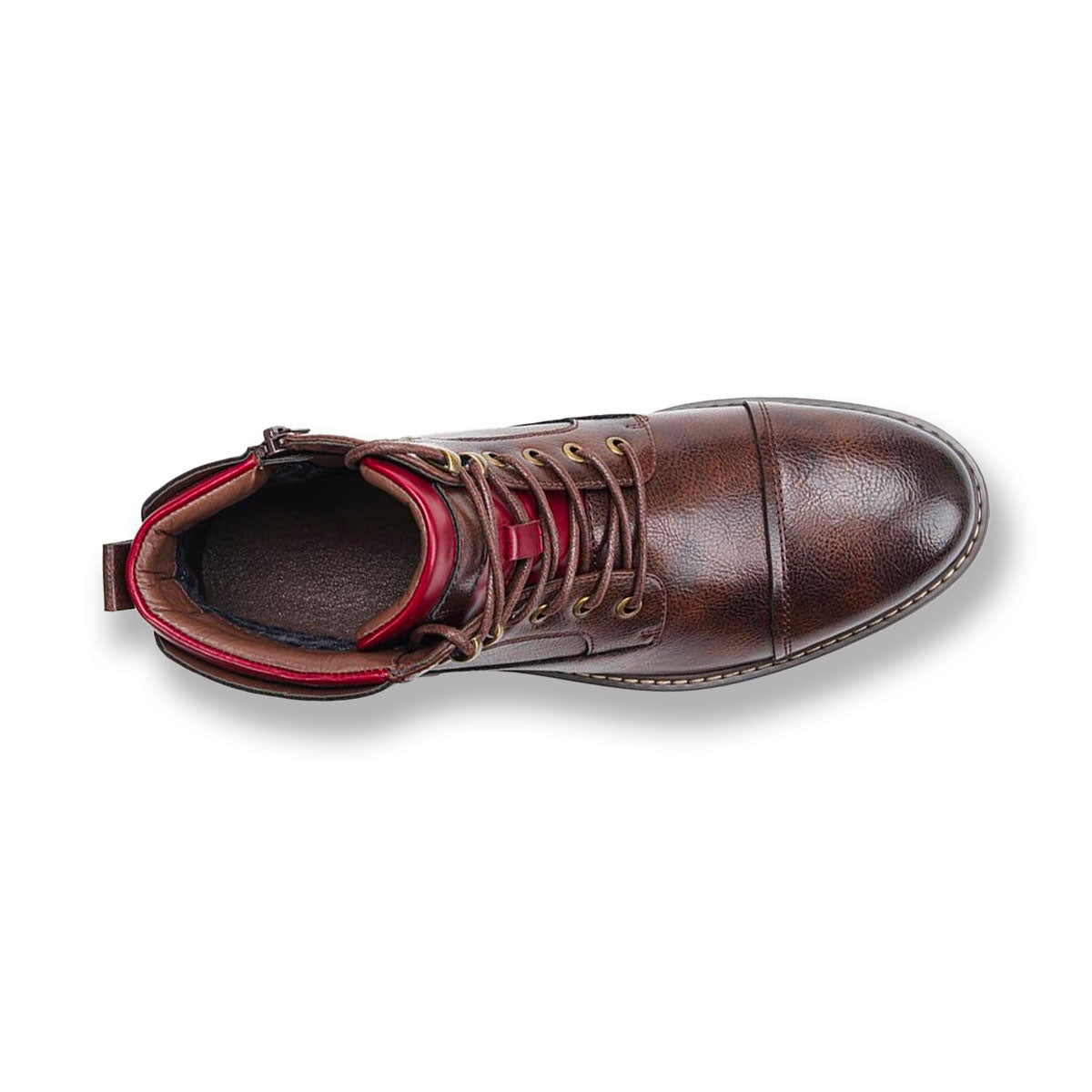 Men's Leather Boots with Zipper & Laces – Rugged Design
