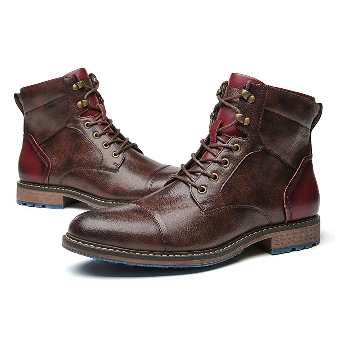 Men's Leather Boots with Zipper & Laces – Rugged Design