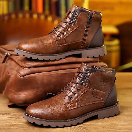 IronStep Leather Zip Boots for Men – Sleek & Comfortable for Every Day